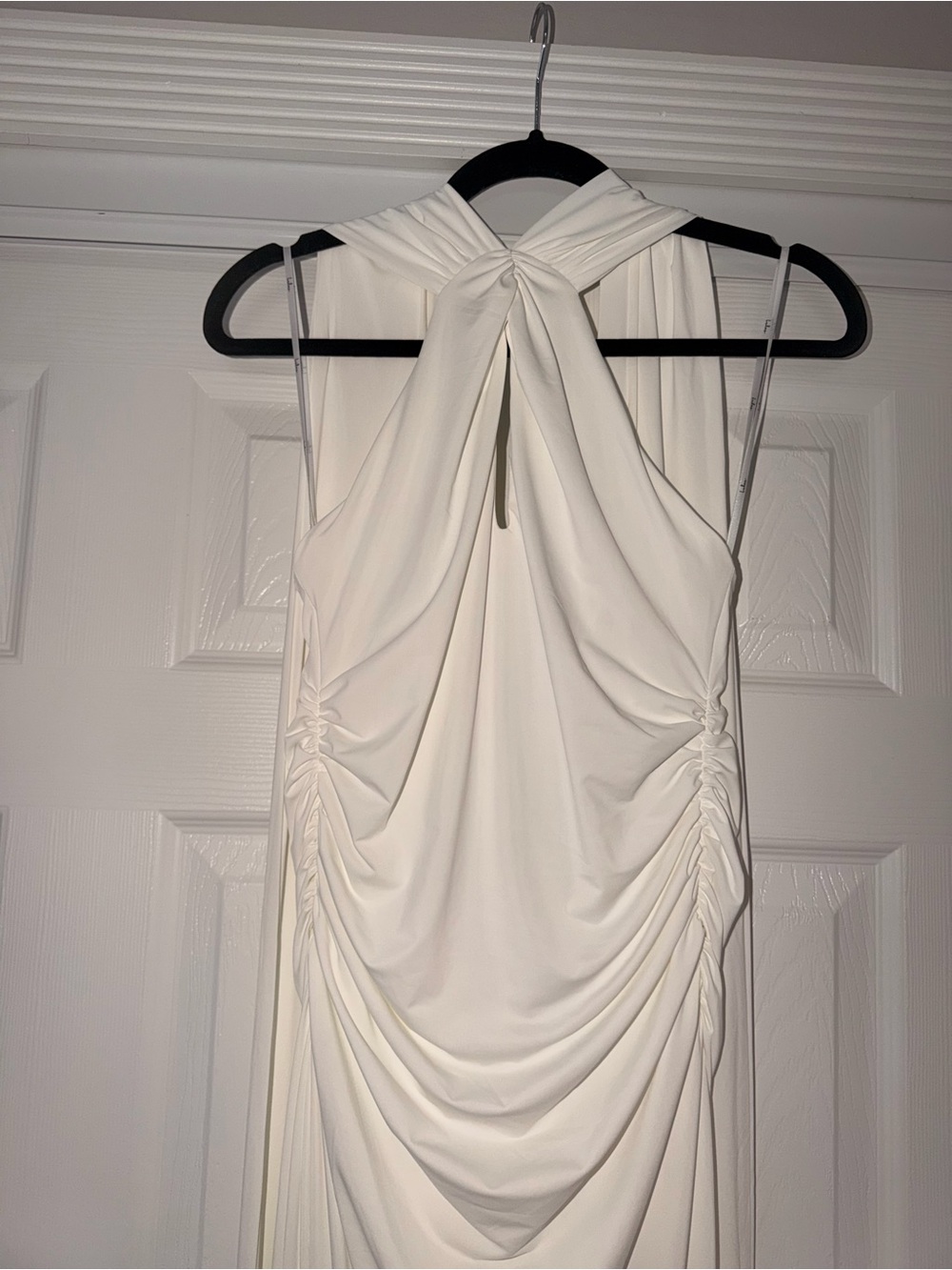 Lulu's Ivory Ruched Halter Gown - Picture 3 of 6